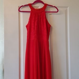 Red long formal dress